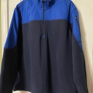 STARTER Men's Navy and Royal Blue Half-Zip Pullover